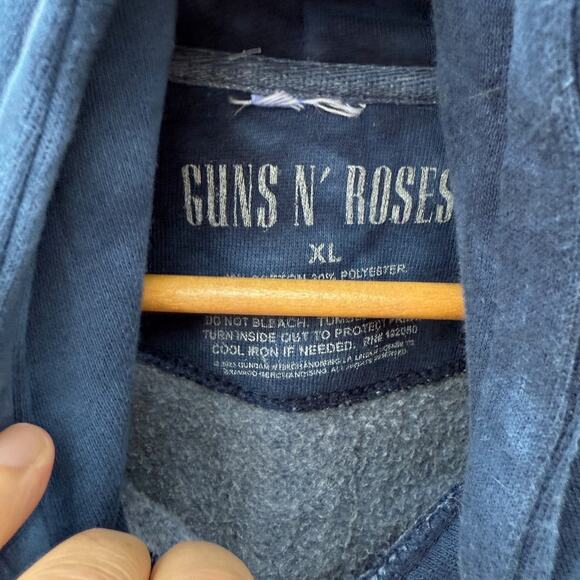 Guns N Roses Perhaps barb wire Blue Tie Dye hoodie Sweatshirt Size XL - Picture 3 of 6